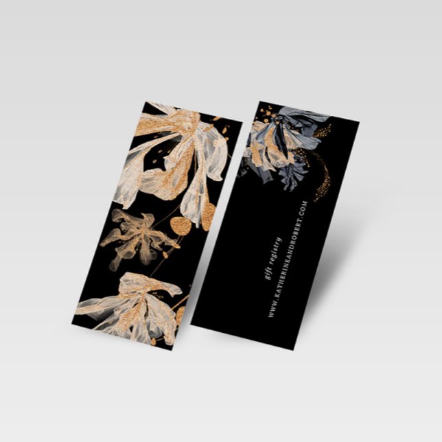 Exclusive Gold Black Floral Wedding Registry Card (Creator Uploaded)