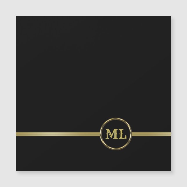 Exclusive gold logo Monogram on black 3 Ring Binde (Front)