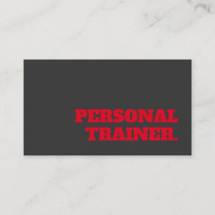 Exclusive Grey Red Unique Fitness Personal Trainer Business Card