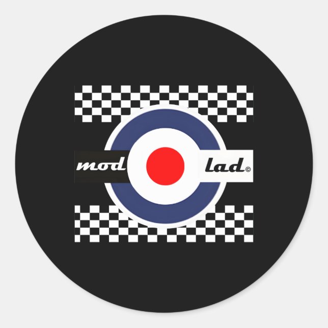 Exclusive Mod Lad Mods Scooter Original Work Classic Round Sticker (Front)