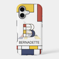 Exclusive Neoplasticism Art Monogram. Letter B