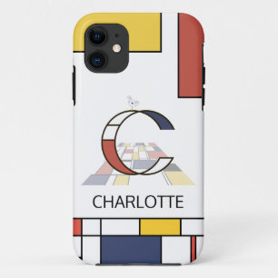 Exclusive Neoplasticism Art Monogram. Letter C iPhone 11 Case
