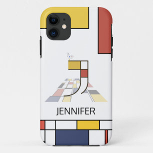 Exclusive Neoplasticism Art Monogram. Letter J iPhone 11 Case