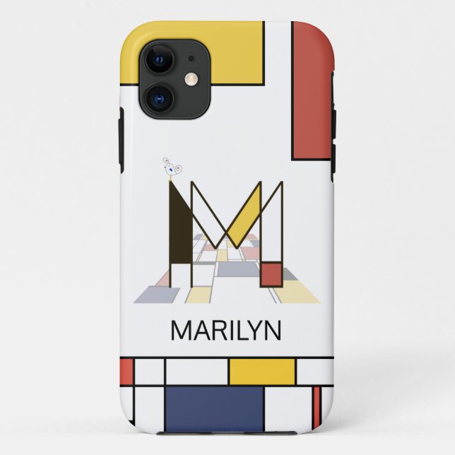 Exclusive Neoplasticism Art Monogram. Letter M Case-Mate iPhone Case (Back)