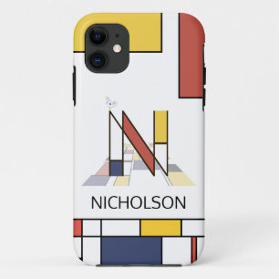 Exclusive Neoplasticism Art Monogram. Letter N iPhone 11 Case