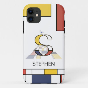 Exclusive Neoplasticism Art Monogram. Letter S iPhone 11 Case
