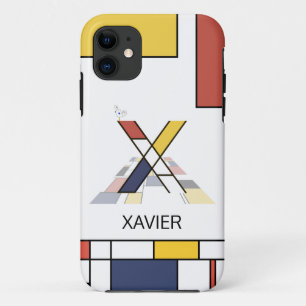 Exclusive Neoplasticism Art Monogram. Letter X iPhone 11 Case