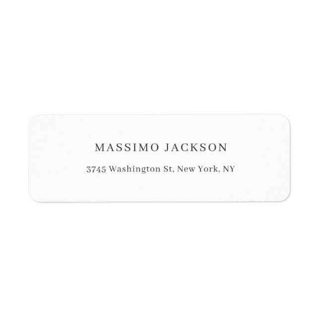 Exclusive Personal Classical Black White Return Address Label (Front)