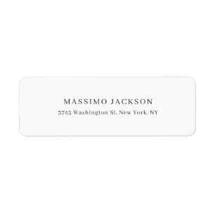 Exclusive Personal Classical Black White Return Address Label