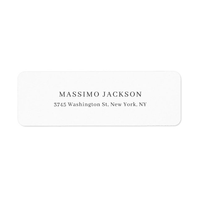 Exclusive Personal Classical Black White Return Address Label (Front)