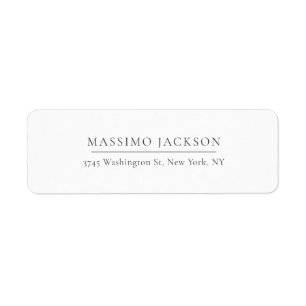 Exclusive Personal Classical Black White Return Address Label