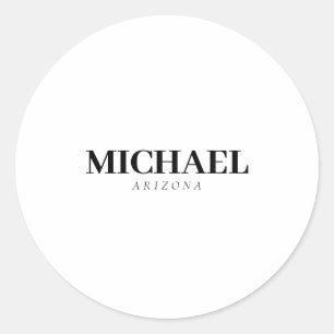 Exclusive Personal Modern Add Name Classic Round Sticker