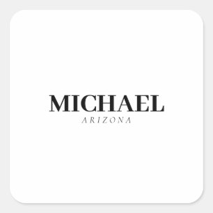 Exclusive Personal Modern Add Name Square Sticker