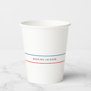 Exclusive Personal Modern Blue Red White Paper Cups