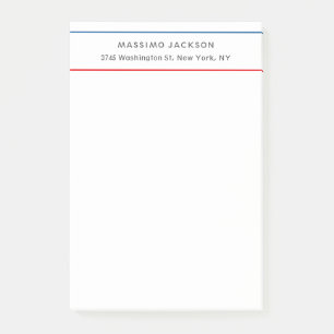 Exclusive Personal Modern Blue Red White Post-it Notes