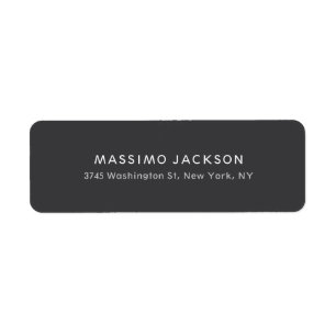 Exclusive Personal Modern Dark Grey Black Return Address Label