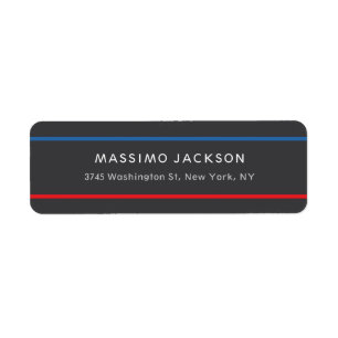 Exclusive Personal Modern Dark Grey Black Return Address Label