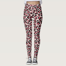 Exclusive pink leopard abstract leggings