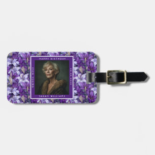 Exclusive Purple Lilies Sparkle Girl’S Birthday Luggage Tag