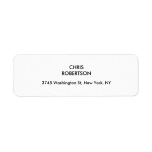 Exclusive Special Black and White Modern Plain Return Address Label