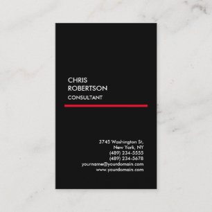 Exclusive Special Black Red Modern Unique Business Card