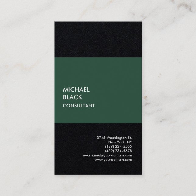 Exclusive Special Black Unique Modern Minimalist Business Card (Front)