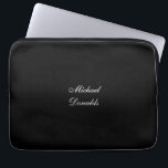 Exclusive Special Black Unique Modern Minimalist Laptop Sleeve<br><div class="desc">You can easily change the fonts,  colours,  background with easy to use tool.</div>