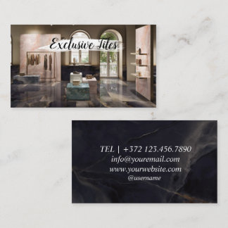 Exclusive Tiles Black Luxury  Natural Materials Business Card