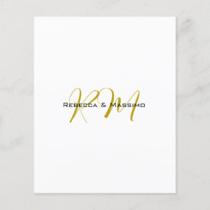 Exclusive Unique Gold Color Monogram Modern Name Flyer