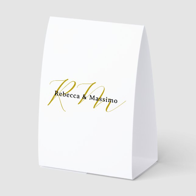 Exclusive Unique Gold Colour Monogram Modern Name (Front)