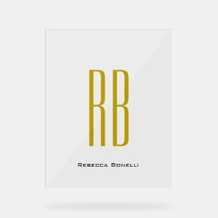 Exclusive Unique Gold Colour Monogram Modern Name Acrylic Sign