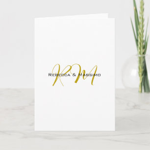 Exclusive Unique Gold Colour Monogram Modern Name Card