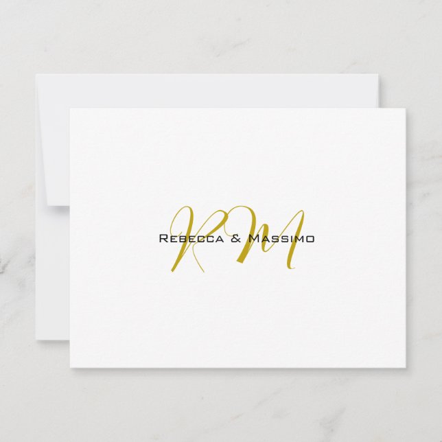 Exclusive Unique Gold Colour Monogram Modern Name Card (Front)