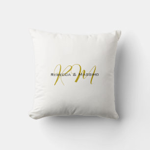 Exclusive Unique Gold Colour Monogram Modern Name Cushion