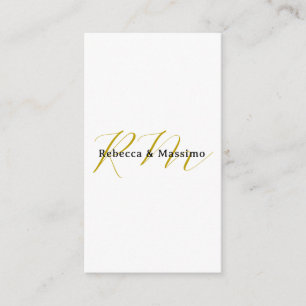 Exclusive Unique Gold Colour Monogram Modern Name Enclosure Card
