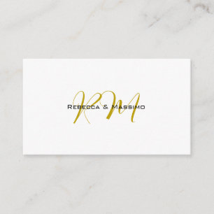 Exclusive Unique Gold Colour Monogram Modern Name Enclosure Card