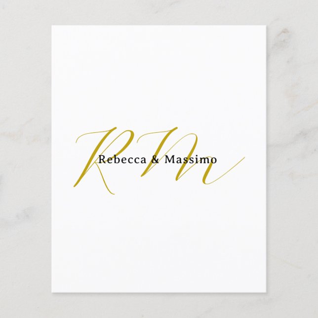 Exclusive Unique Gold Colour Monogram Modern Name Flyer (Front)