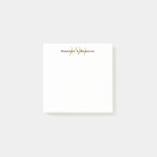 Exclusive Unique Gold Colour Monogram Modern Name Post-it Notes