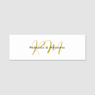 Exclusive Unique Gold Colour Monogram Modern Name Tag