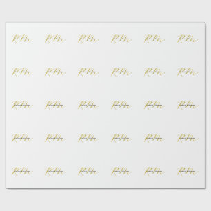 Exclusive Unique Gold Colour Monogram Modern Name Wrapping Paper