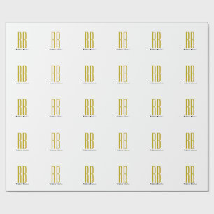 Exclusive Unique Gold Colour Monogram Modern Name Wrapping Paper