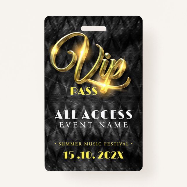 Exclusive VIP Access Event ID Badge (Front)