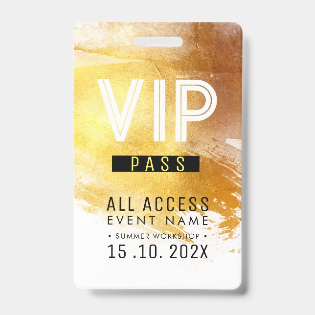Exclusive VIP Access Event workshop ID Badge (Front)