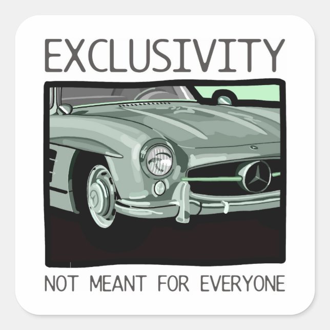 Exclusivity and wealth - old Gullwing classic car Square Sticker (Front)