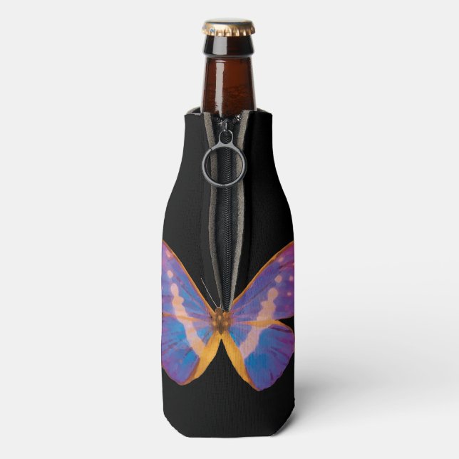 Excotic Butterfly Watercolor Bottle Cooler (Bottle Back)
