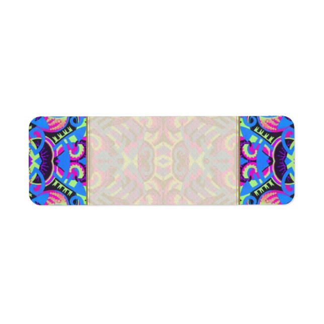 Excrutiatingly Colourful Art Deco Psychedelic Return Address Label (Front)
