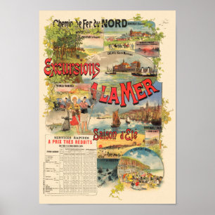 Excursions à la Mer France Vintage Poster 1891