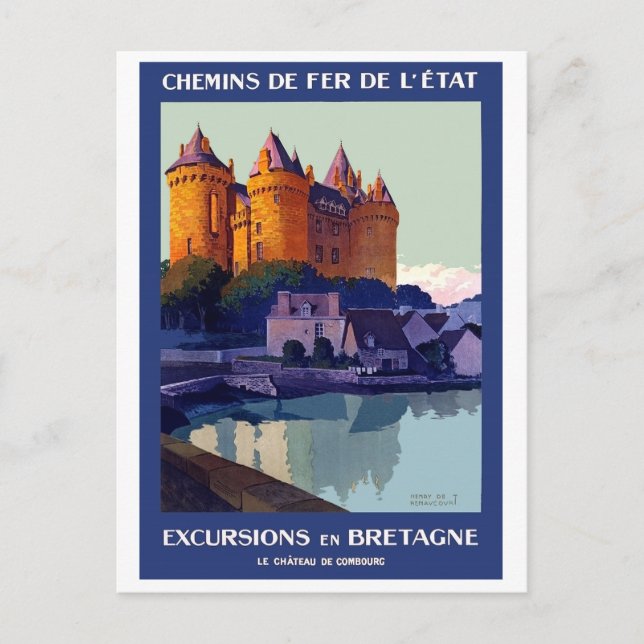 Excursions to Brittany, France, castle de Combourg Postcard (Front)