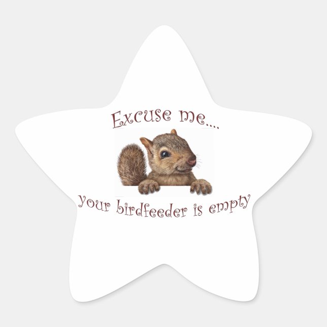 Excuse me...your birdfeeder is empty star sticker (Front)