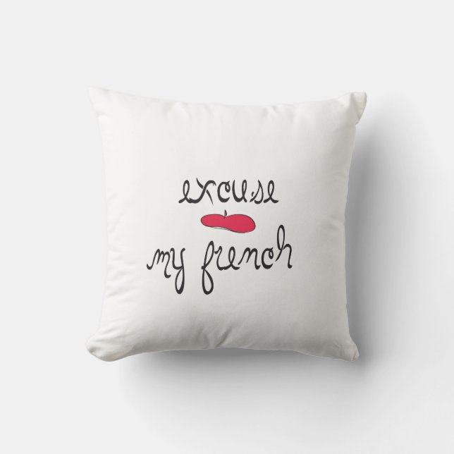 Excuse My French with Beret Cushion (Front)